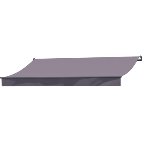 Concept-Usine – Store banne manuel 4 x 3 m taupe – Toile 100% polyester hydrofuge – Structure aluminium avec lambrequin amovible – Fixations murales fournies