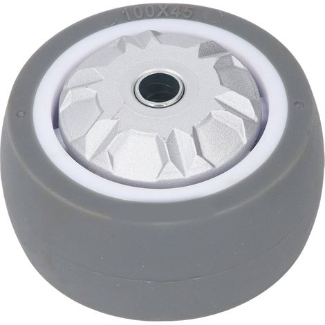Roulette en caoutchouc TPR 4in robuste résistant à l'usure silencieuse pneu roue de remplacement pour diables, chariots, brouettes (1/5)