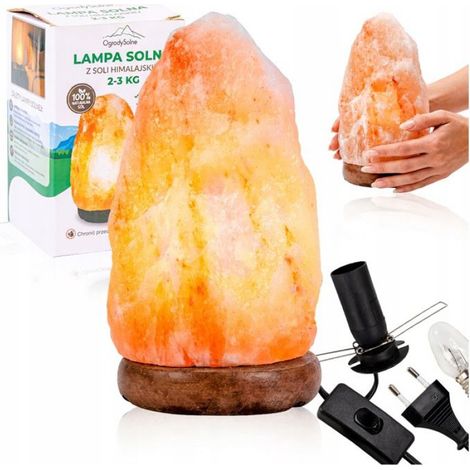 Lampe Sel Himalaya - Panier Bois - Lumière Chaude Naturelle - E14 - 1 Unité (1/5)