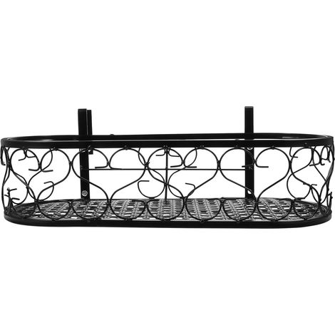 Metall Blumentopf Regal Balkon Geländer Halterung 50X20X12cm