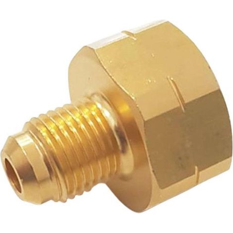 Raccordo 5/16" SAE M x 21,8 W SX – per bombole da 5 Kg e 10 Kg – specifico per gas R32 - Idrhaus