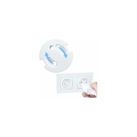 Cache Prise Bébé Sécurité Enfant – 10 Pièces, Mécanisme Tournant, Protection Électrique Universelle pour Prises Françaises (1/4)