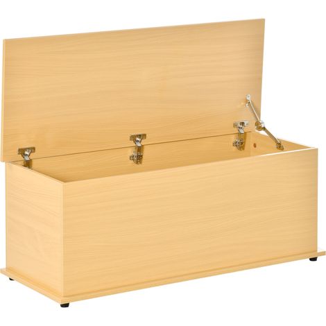 Storage Box Chest With Lid Ottoman Storage Keepsake Cabinet Chipboard Burlywood (1/5)
