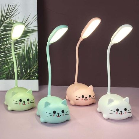Lampe de table LED rose avec un chat mignon et mignon (1/5)