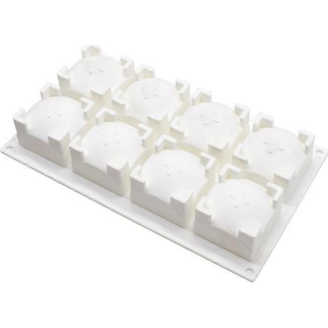 Moules en Silicone Carrés Bombés pour Chocolat, Mousse et Desserts de Pâtisserie (1/4)