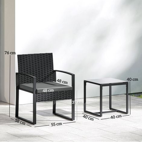Sitzmöbel Sessel Balkonset wetterfest Stahl OKMYHOME (1/2)