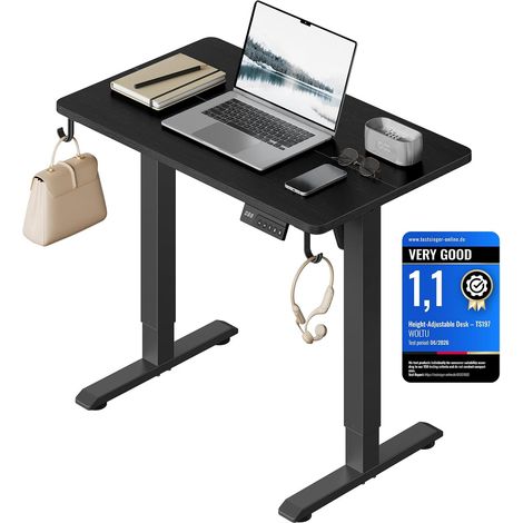 WOLTU Electric Standing Desk, Height Adjustable Desk with 3 Memory Settings, for Home Office, Black (1/5)
