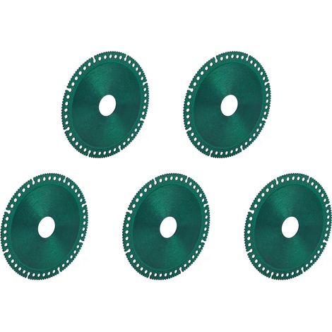 Lame de scie multifonctionnelle 5 pièces, diamètre extérieur 100 mm, diamètre intérieur 20 mm, disque de coupe vert pour meuleuse d'angle, idéal pour le verre. (1/5)