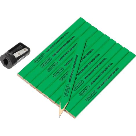 Draper 12145 Carpenter's Pencils with Sharpener (Pack of 10) (1/2)