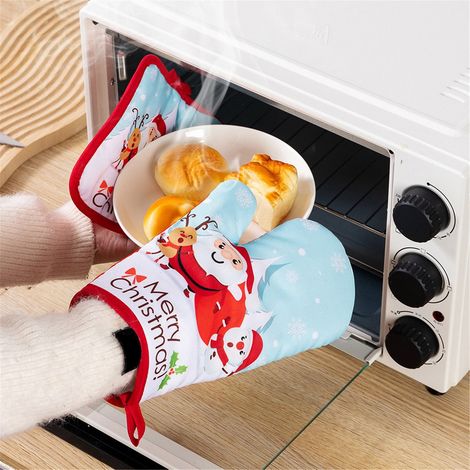 Gant De Cuisinière - Protection Thermique - Pour Four Micro-ondes Poêles Casseroles - Double Face - Coton Et Fibre Polyester - Lot De 2 (1/5)