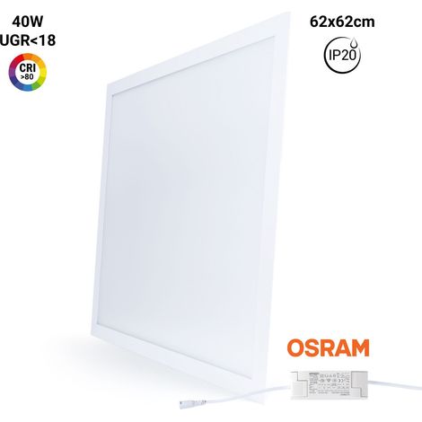 Painel de LED embutido Backlight 62x62cm - 4800lm - Driver Osram - 40W - UGR18 - IP20 Direita