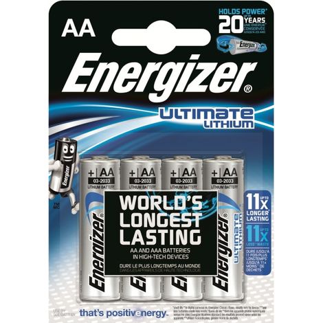 Blister 4 Piles Lithium 1.5V AA Energizer Energizer (L91-4) (ENE26243)