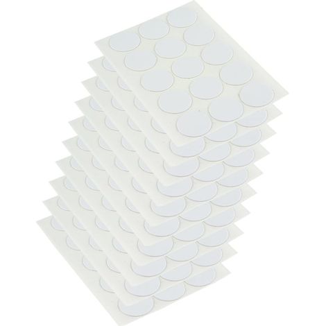 Caches-vis adhésifs - Lot de 150 - PVC Blanc Ø20mm - Dissimule trous et rayures - Pour meubles et bois - Diamètre 20 mm (1/5)