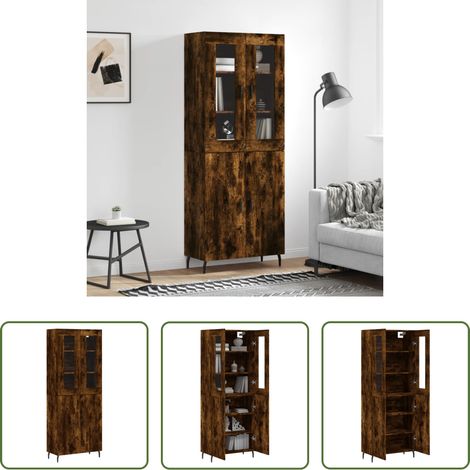 Buffet élégant -  Buffet haut Chêne fumé 69,5x34x180 cm Bois d'ingénierie (1/5)