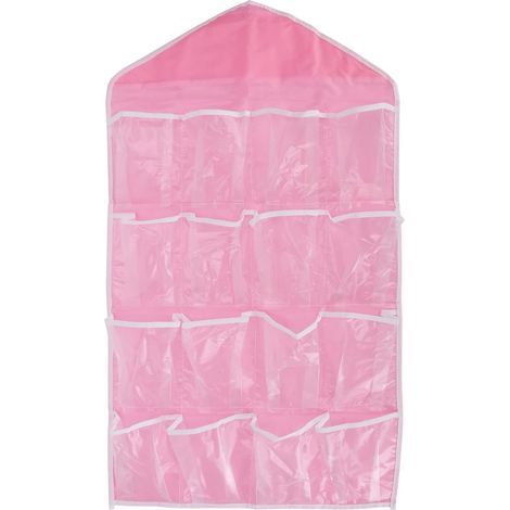 Over-the-Door Storage – Wall-Mounted Hanging Storage Bag, Polyester Hanging Shelves, Pocket for Bedroom, Living Room (Pink) (1/4)