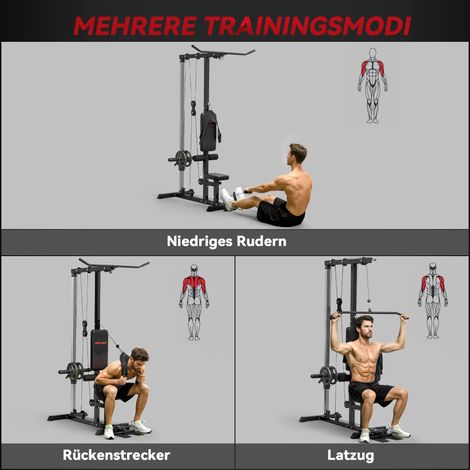 Appareil de musculation domestique en acier et similicuir noir, pour rameur sans poids, équipement fitness maison. (1/5)