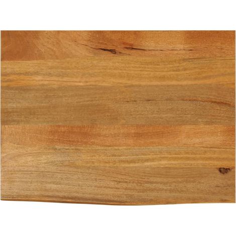 Tischplatte mit Baumkante 70x60x2,5 cm Massivholz Mango