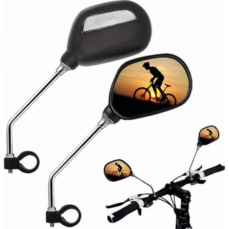 Bicycle mirrors outdoor cycling equipment safety warning flat reflectors electric bike mountain bike reversing mirror (1/5)
