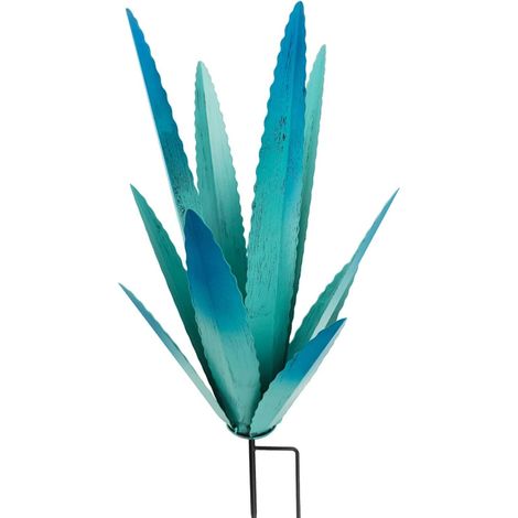 Tequila Sculpture Rustique en métal d'agave DIY, décoration jardin, statue extérieure, ornement maison, figurine jardin, bleu (1/5)