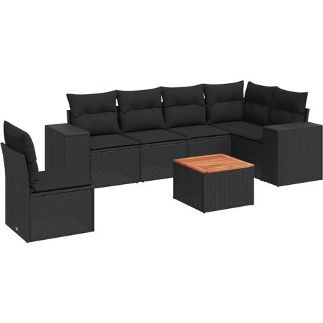Maison Exclusive - Patio Sofa Set 7 plaza Black (1/5)