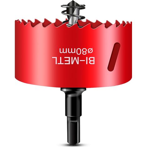 Scie à Trou 80mm, M42 HSS Fraise à Trou Ouvert Bimétallique avec Foret de Positionnement pour Couper L'acier Doux, L'acier Inoxydable, Fonte, Laiton, L'aluminium, Bois, PVC, Plaques de Plâtre (1/5)