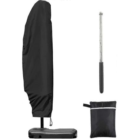 Housse de parasol 3m 4m avec fermeture éclair 1,4m de long avec mât télescopique, 280x30/81/45cm. (1/5)