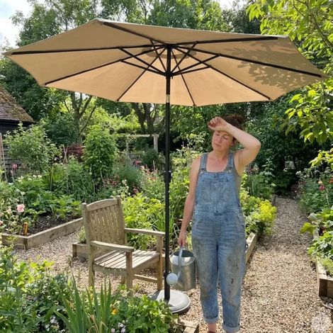 Parasol Rond Ø 2,70 m polyester 160 g/m² beige