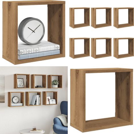 vidaXL Würfel-Wandregale 6 Stk. Artisan-Eiche 30x15x30 Holzwerkstoff (1/5)