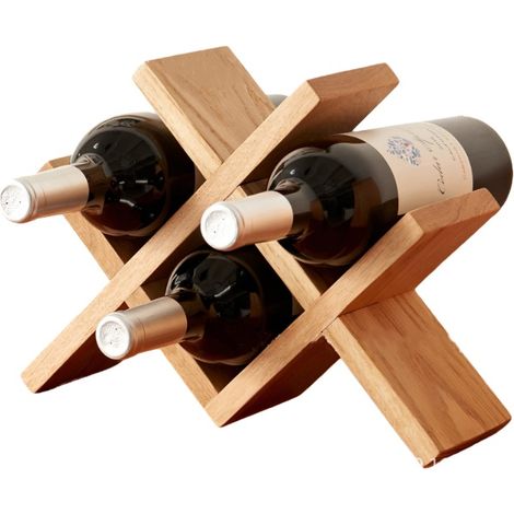 Porte-Bouteilles - Étagère à vin Horizontale 32 x 10 x 24 cm en Bambou pour 6 Bouteilles - Range-Bouteilles vin Eau Soda Cuisine déco (1/4)