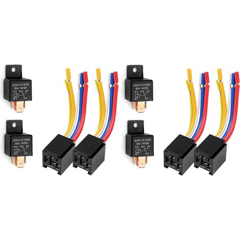 Lot de 2 voiture relais avec Harness, 5Pin 80A relais sur/Off Normally Open SPDT relais Douille fiche JD2912-1Z-12VDC 80A 14VDC (1/5)