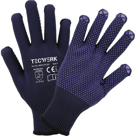 Gants Isar Taille 8 bleus EN 388 EPI II TECWERK (1/3)