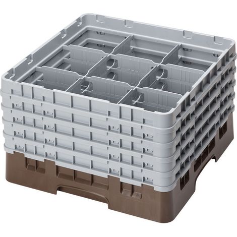 Casiers de lavage - 9 compartiments verres - Haut max 25.7 cm - 50 x 50 x 30.8 cm - Lot de 2 - Cambro