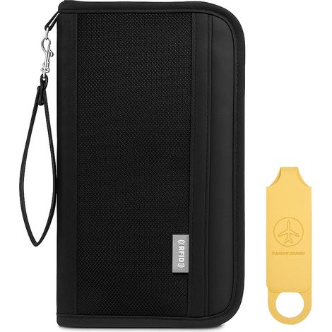 Passport Organizer with Luggage Tag, Passport Holder with RFID Blocking, Family Passport Pouch, Anti-Theft Travel Pouch for ID Card (1/5)