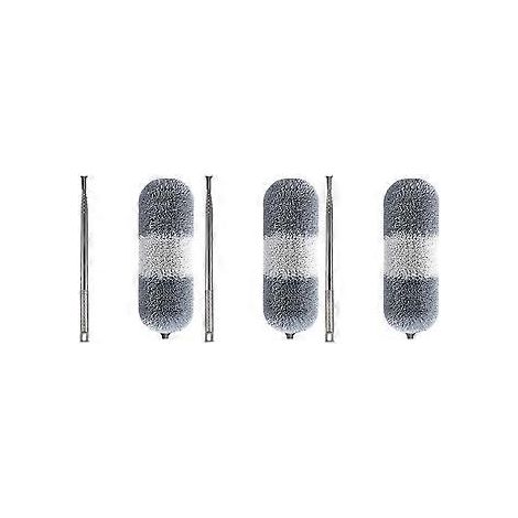 Staubpinsel, Mikrofaser-Staubwedel, ausziehbarer Fugenreiniger, Möbelreinigungsbürste (Grau-Weiß) (1/5)