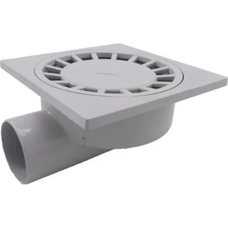 Bodenablauf – 200 x 200 mm – 75 mm horizontaler Abfluss – Für Bad und Dusche – 1 Stück (1/5)