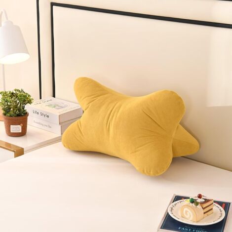 QORVA-Coussin lombaire jaune, 503030cm, 1 pièce, coussin de soutien lombaire ergonomique en forme d'os. (1/5)