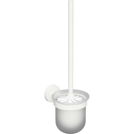 Sapho X-Round - Toilettenbürste mit Halter, Wandmontage, Glas matt/weiß XR303W (1/2)