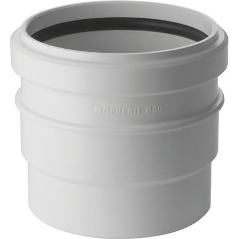 Geberit – Manchon de raccordement PVC-PE 90 mm – Filetage entrée 1" – Fixation par collerette – Pour chantiers humides
