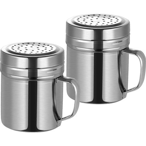 BESTONZON 2er-Set Edelstahl-Gewürzstreuer, luftdichter Behälter mit Griff für Küche, Haushalt und Restaurant (1/3)