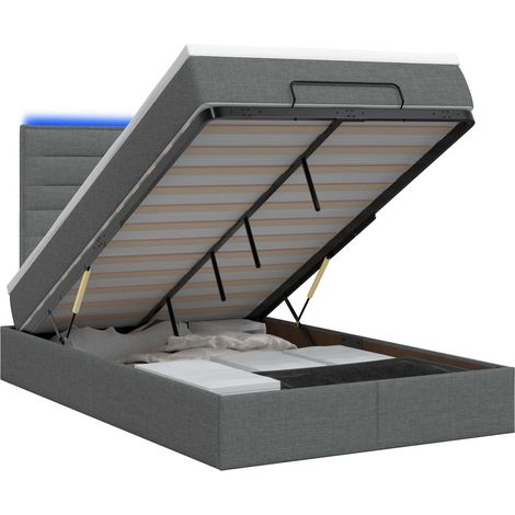 Maison Exclusive - Letto Ottomano con Materasso e LED Grigio Scuro 120 x 200 cm (1/5)