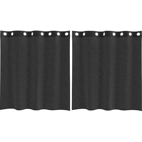 Maison Exclusive - Voálové závěsy s průchodkami 2 ks černé 140x140 cm (1/5)