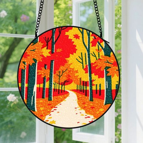 12.5cm Suspension en vitrail - Attrape-soleil en verre pour maison, décoration élégante, cadeau Fête des Mères, Anniversaire pour femme, homme, maman (1/5)