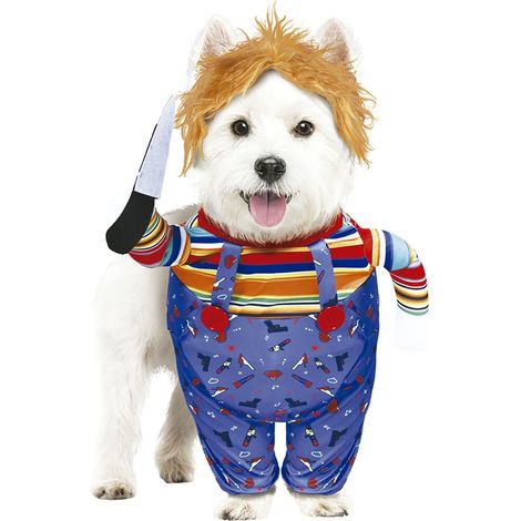 Costume da cane con coltello per Halloween, taglia piccola
