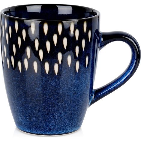 Elegante, marineblaue Keramiktasse für Kaffee, Tee und andere Getränke, 350 ml