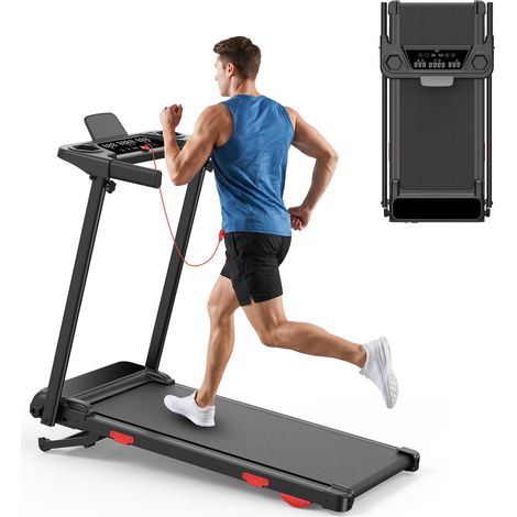 Rattantree – Zusammenklappbares Laufband mit LED-Konsole – Geschwindigkeit 1–12 km/h – Steigung 15 % – 3,0 CV-Motor – Max. Belastbarkeit 150 kg – Abmessungen 114 x 60 x 99 cm – mit App-Anbindung (1/5)