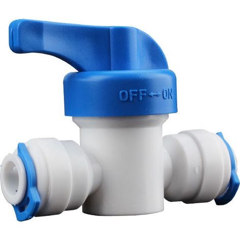 Vanne d'arrêt en ligne de 6.4 mm pour système de filtre à eau à osmose inverse，1/4” (1/3)