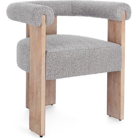 Sedia "Agape" con braccioli struttura in legno di pino e compensato da interno -Naturale/Grigio / Confezione da 2 Pezzi (1/4)