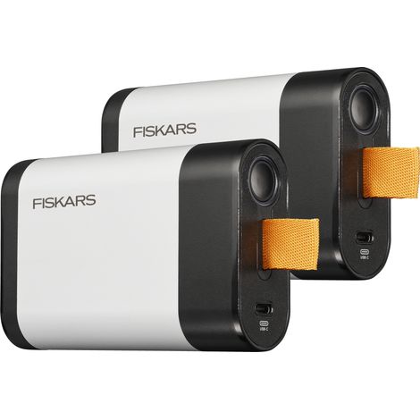 Batterie universelle Fiskars 12V-4Ah x2 pour sécateurs ou coupe-branches à batterie Fiskars. Powerbank . Cable USB-C inclus. (1/5)