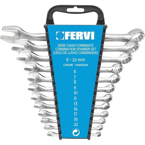 Juego de llaves combinadas satinadas 12 Pz FERVI 0546
