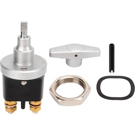 Interrupteur coupe-batterie 12 V 500 A en alliage de cuivre et de zinc avec protection étanche universelle pour voitures, bateaux et véhicules (1/4)